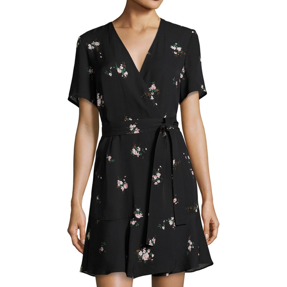 A.L.C Micah Floral-Print Silk Dress, Black